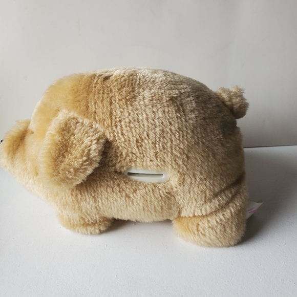 GEORGE-GOOD RARE FINE, STUFFED TOY PIGGY BANK. TAN - Picture 2 of 9